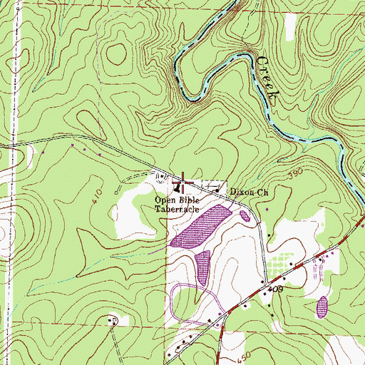 Topographic Map of Open Bible Tabernacle, GA
