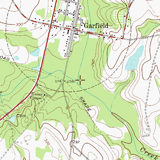 Topographic Map of Open Creek, GA