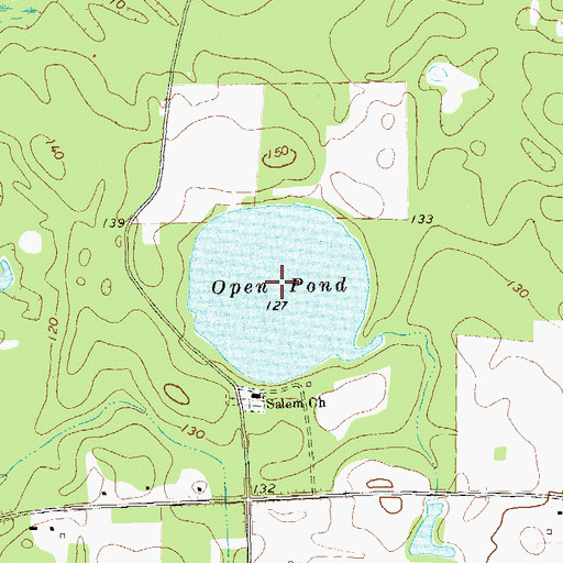 Topographic Map of Open Pond, GA