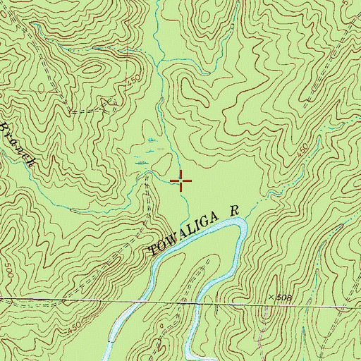 Topographic Map of Opossum Branch, GA