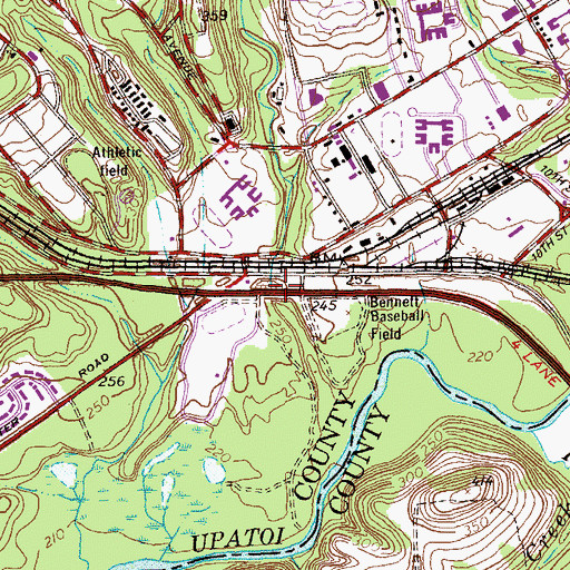 Topographic Map of Opossum Creek, GA