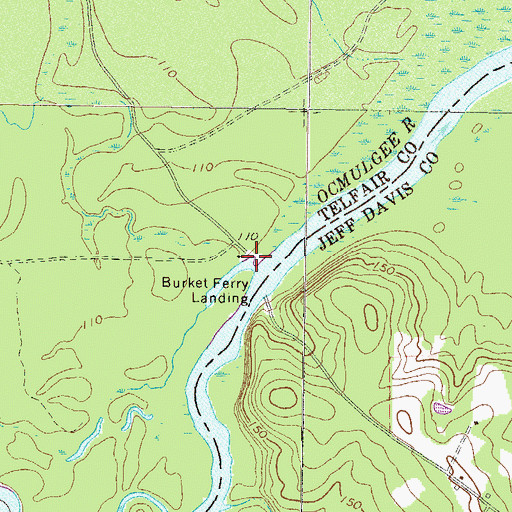 Topographic Map of Opossum Creek, GA
