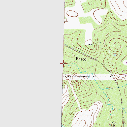 Topographic Map of Oquina Creek, GA