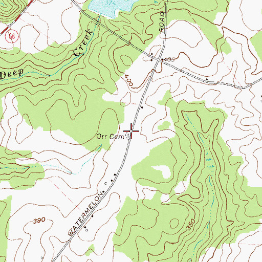 Topographic Map of Orr Cemetery, GA