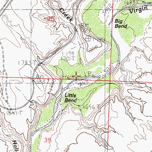 Topographic Map of Coon Creek, AZ