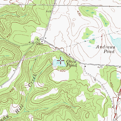 Topographic Map of Orrs Pond, GA