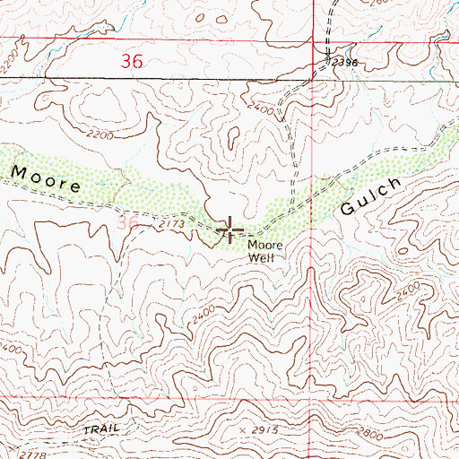 Topographic Map of Moore Well, AZ