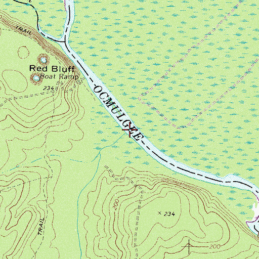 Topographic Map of Otter Creek, GA