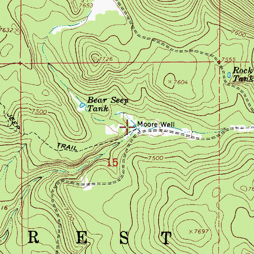 Topographic Map of Moore Well, AZ