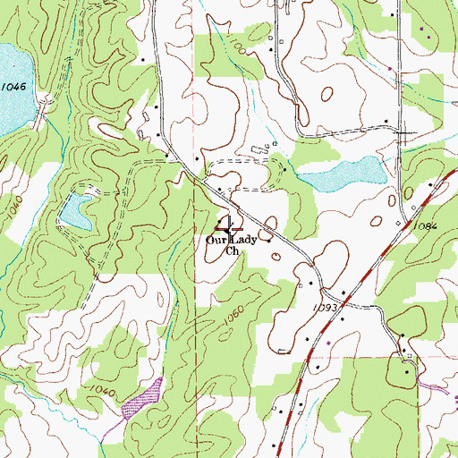 Topographic Map of Our Lady Church, GA