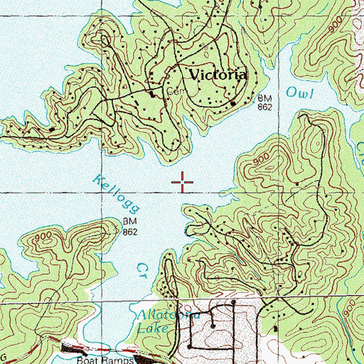 Topographic Map of Owl Creek, GA