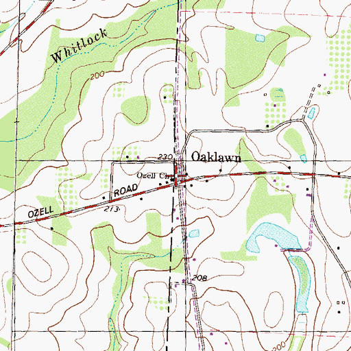 Topographic Map of Ozell Church, GA