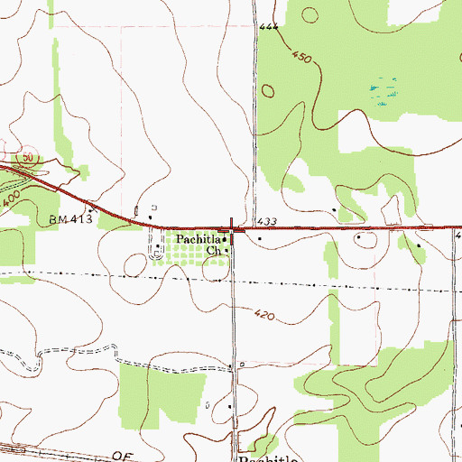 Topographic Map of Pachitla Church, GA