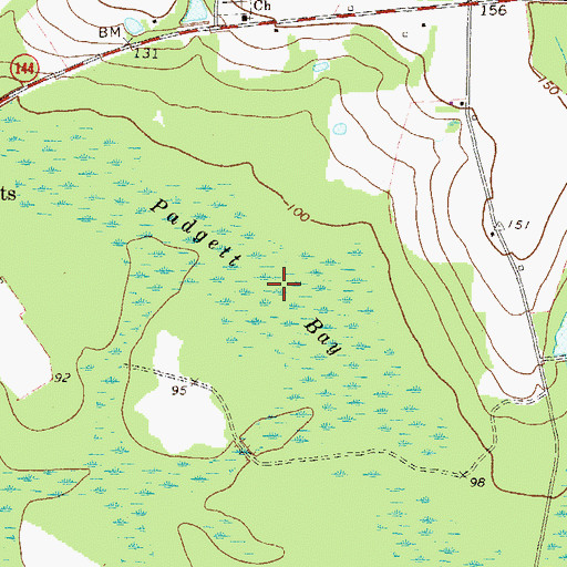 Topographic Map of Padgett Bay, GA