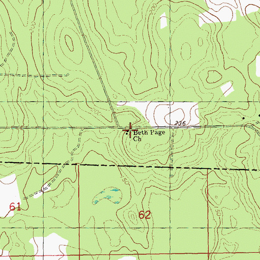 Topographic Map of Page Church, GA