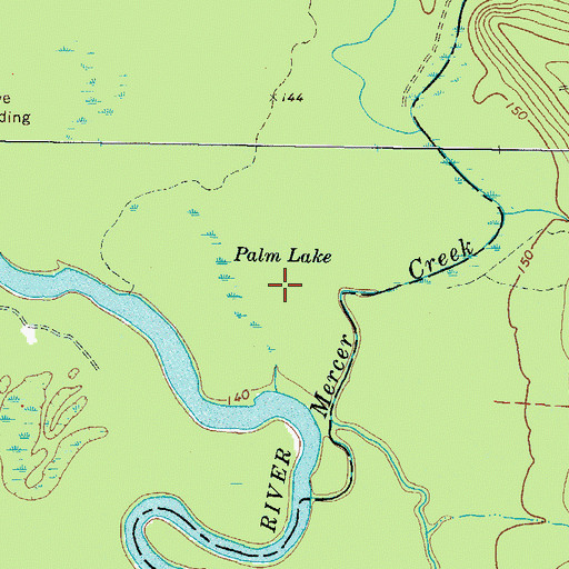 Topographic Map of Palm Lake, GA