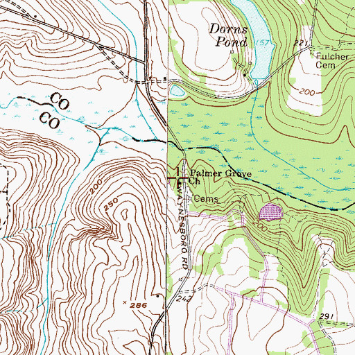 Topographic Map of Palmer Grove Church, GA