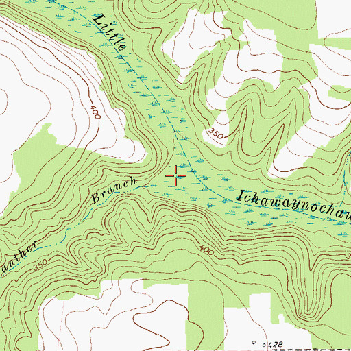 Topographic Map of Panther Branch, GA