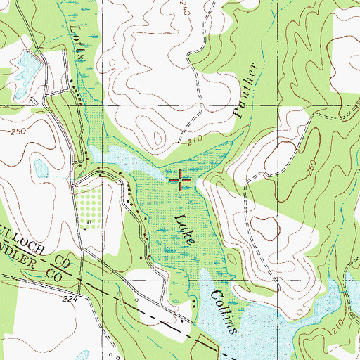 Topographic Map of Panther Branch, GA