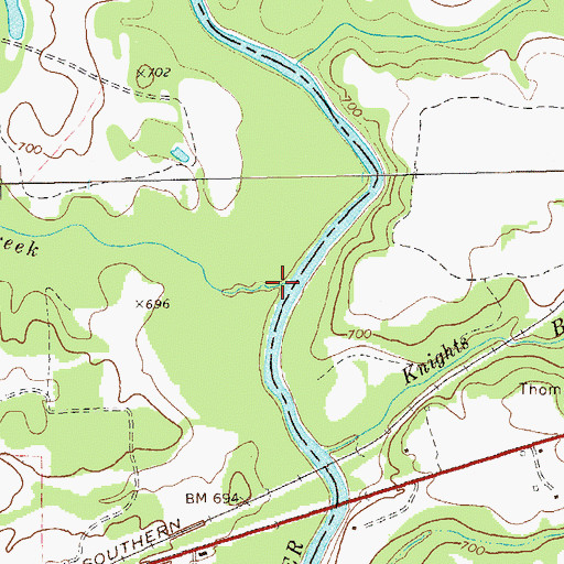 Topographic Map of Pappys Creek, GA