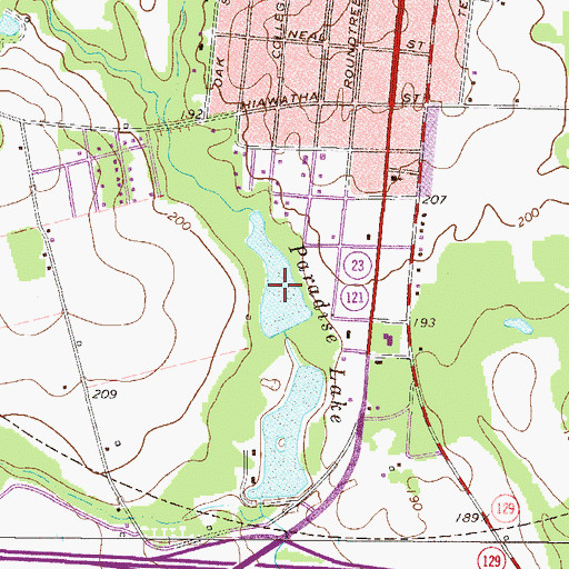 Topographic Map of Paradise Lake, GA