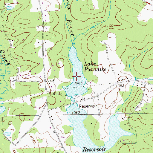 Topographic Map of Lake Paradise, GA