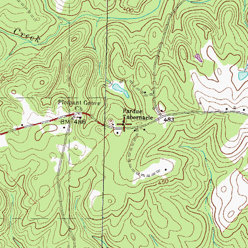 Topographic Map of Pardue Tabernacle, GA