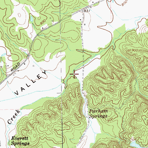 Topographic Map of Parham Springs Creek, GA