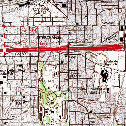 Topographic Map of Park Avenue Church, GA