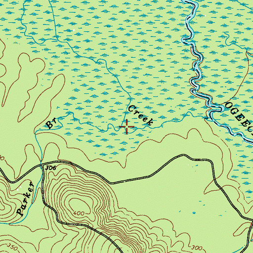 Topographic Map of Parker Branch, GA