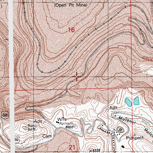 Topographic Map of Morenci, AZ