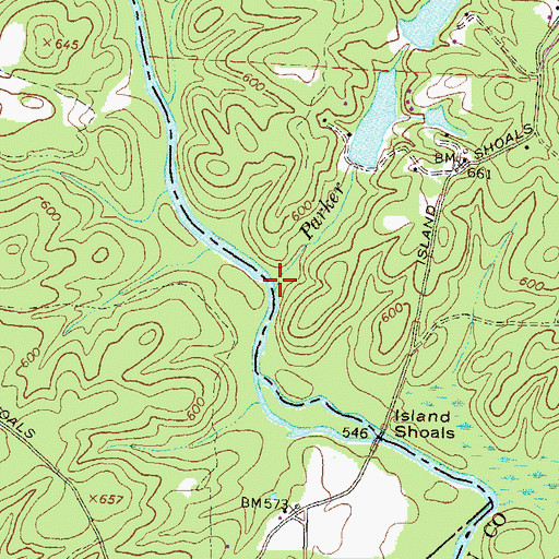 Topographic Map of Parker Branch, GA