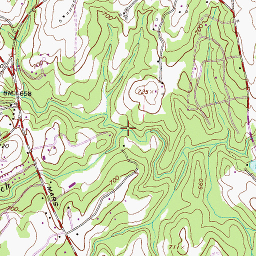 Topographic Map of Parker Branch, GA