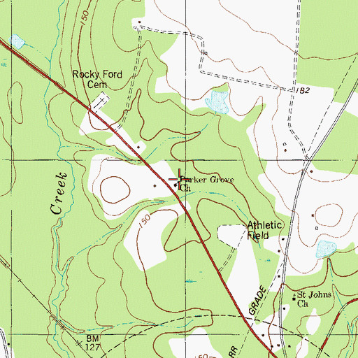 Topographic Map of Parker Grove Church, GA