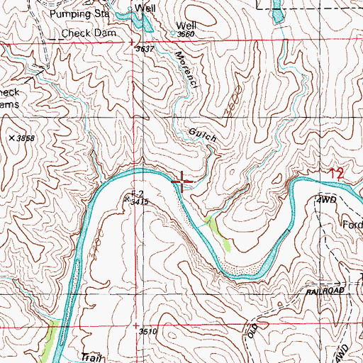 Topographic Map of Morenci Gulch, AZ