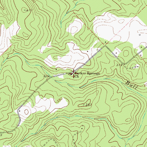 Topographic Map of Parker Springs Church, GA