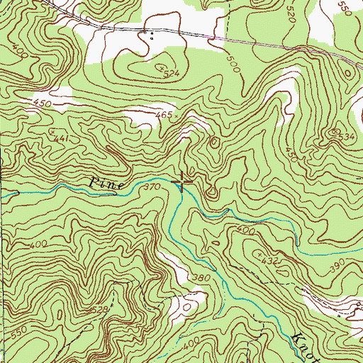 Topographic Map of Parkers Mill Creek, GA