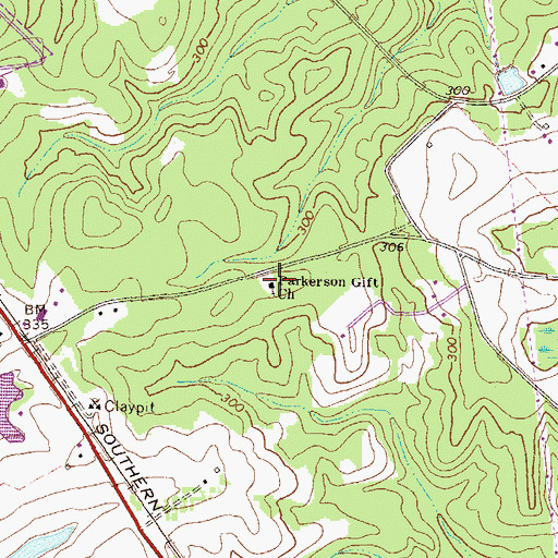 Topographic Map of Parkerson Gift Church, GA