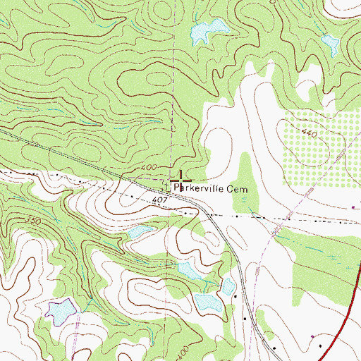 Topographic Map of Parkerville Cemetery, GA