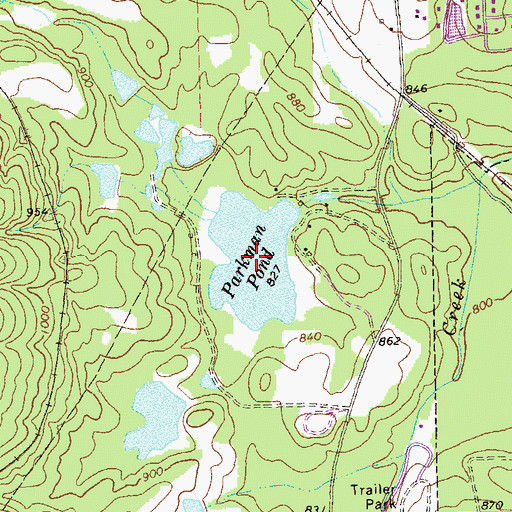 Topographic Map of Parkman Pond, GA