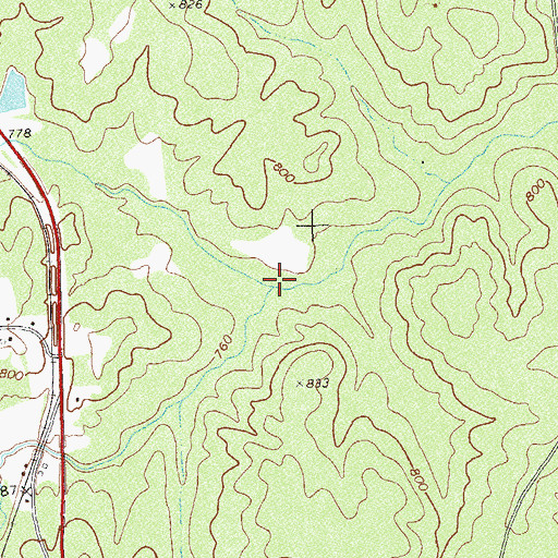 Topographic Map of Parks Creek, GA