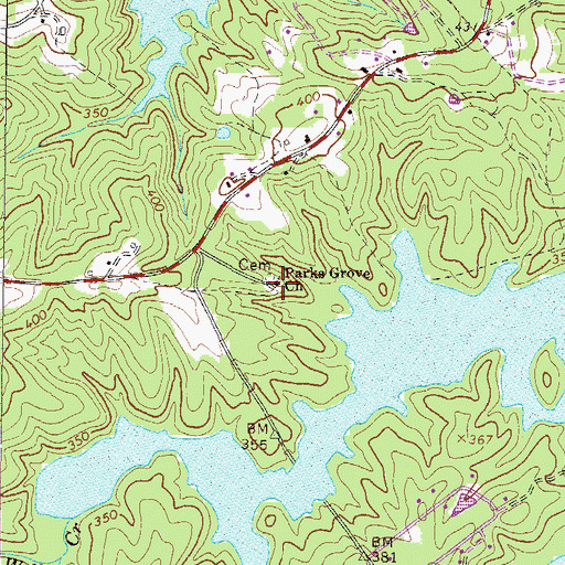 Topographic Map of Parks Grove Church, GA
