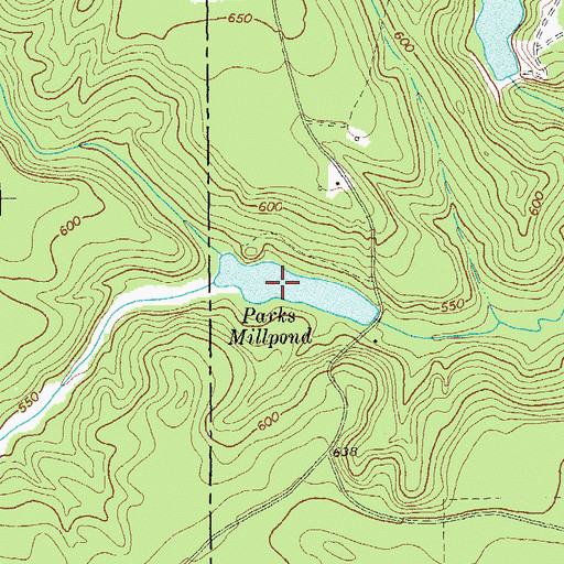 Topographic Map of Parks Millpond, GA