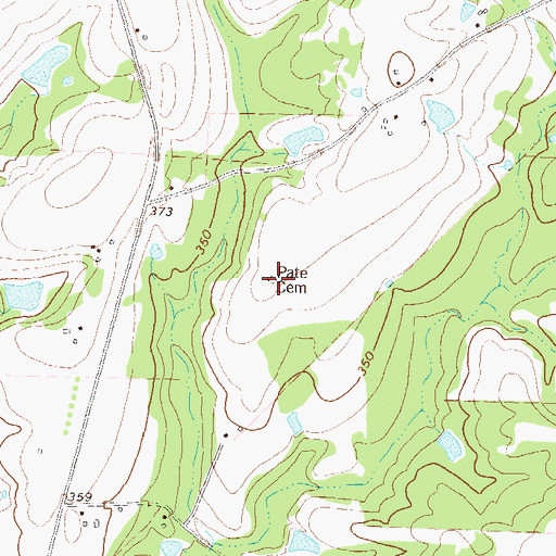 Topographic Map of Pate Cemetery, GA