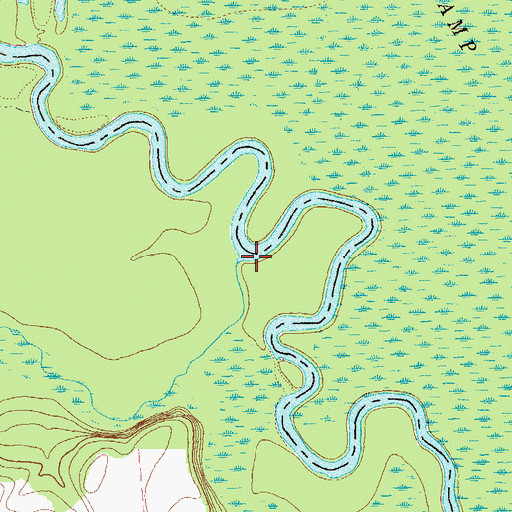 Topographic Map of Patsiliga Creek, GA