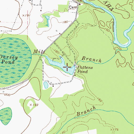 Topographic Map of Pattens Pond, GA