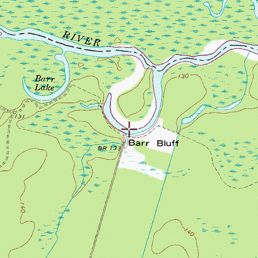 Topographic Map of Paul Creek, GA