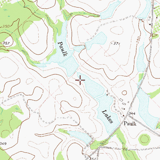 Topographic Map of Paulk Lakes, GA