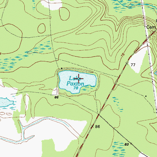 Topographic Map of Lake Paxton, GA