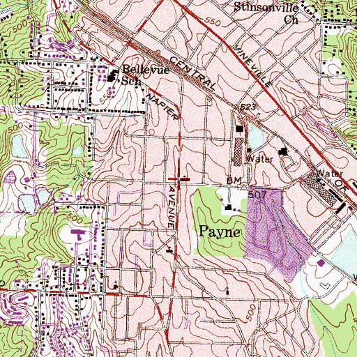 Topographic Map of Payne, GA